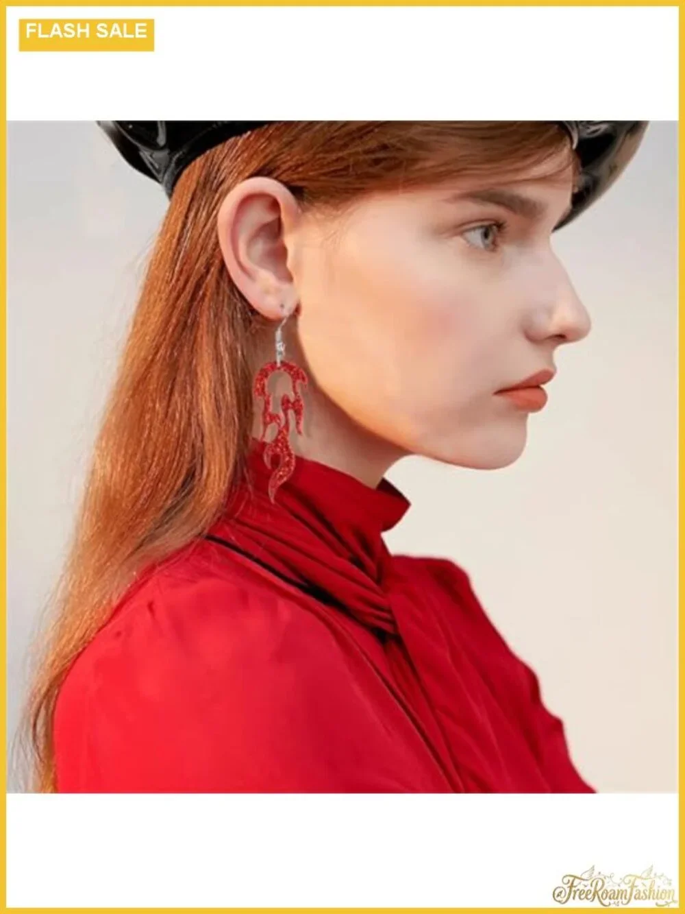 Flame Fire Earrings Women Lightweight Geometric Gothic Halloween Jewelry